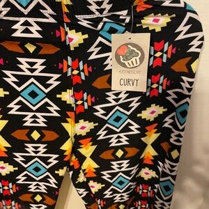 Women  curvy- Colorful Aztec Print High waisted Design,legging comfortable fit